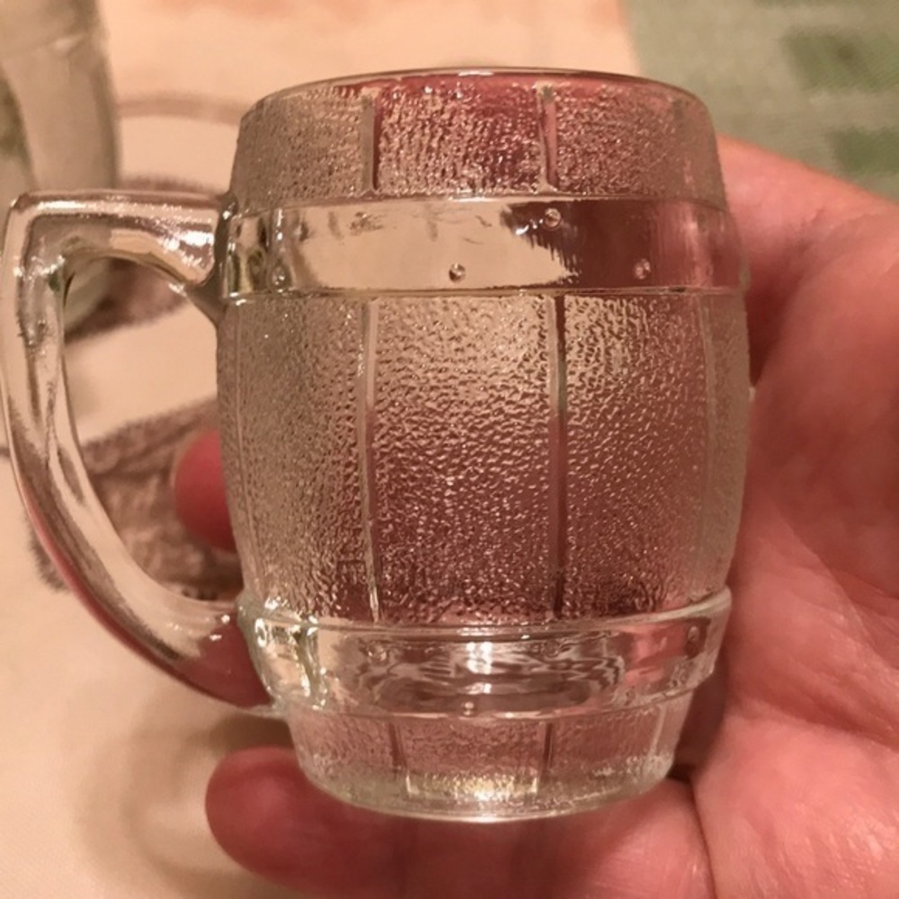 Vintage pair barrel shot glasses